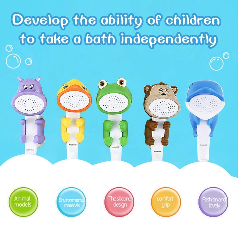 KAIYING Children's Handheld Shower Head,Cartoon Water Flow Spray Shower Head Baby Kids Toddler Bath Bathing Accessories (J:Showerhead(Froggie)+Hose+Diverter) - Image 3